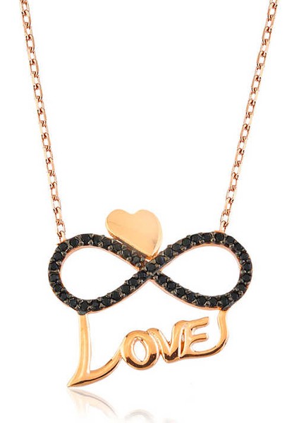 925 Ayar Gümüş Kalpli Sonsuzluk Love Kadın Gümüş Kolye PT2610412 (593593)