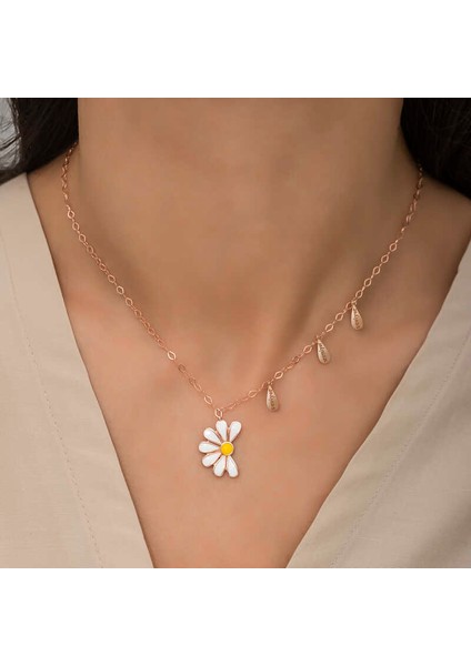 925 Ayar Gümüş Papatya Seviyor Sevmiyor Bayan Gümüş Kolye T5977 (593593) fiyatları