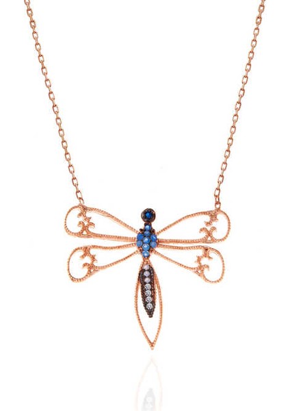 925 Ayar Gümüş Rose Yusufçuk Kadın Gümüş Kolye T7378 (593593) fiyatları