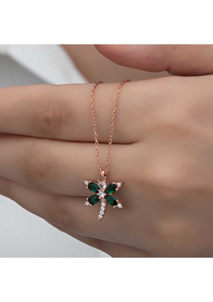 925 Ayar Gümüş Rose Yusufçuk Kadın Kolye T8290 (593593) fiyatları