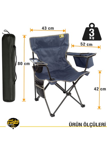 Şemsiyeli Cool Ice Lüks Kamp Sandalyesi