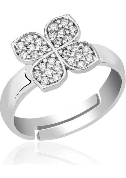 925 Ayar Gümüş Rüzgar Gülü Çiçek Yüzük T5012 (593593)
