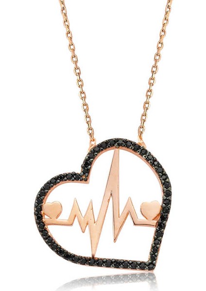 925 Ayar Gümüş Kalp Ritmi Kadın Gümüş Kolye PT2610310 (593593)