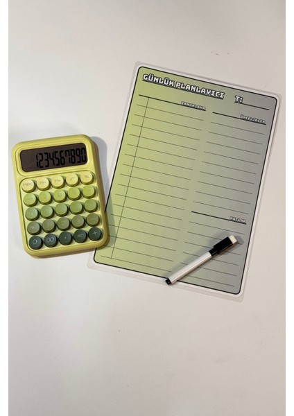 Ofis ve Okul Için Mekanik Tuşlu Hesap Makinesi ve Günlük Planlayıcı Seti modelleri