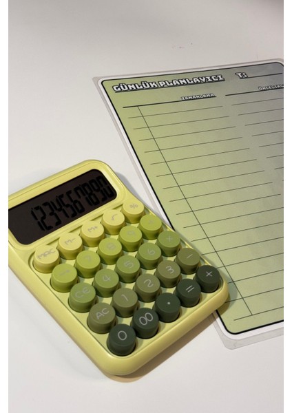 Ofis ve Okul Için Mekanik Tuşlu Hesap Makinesi ve Günlük Planlayıcı Seti fırsatları