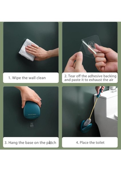 Duvara Monte Yapışkanlı MAVİ Renk Tuvalet Fırçası