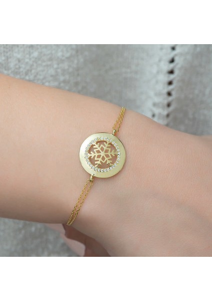 925 Ayar Gümüş Gold Kar Tanesi Bileklik T5127 (593593) modelleri