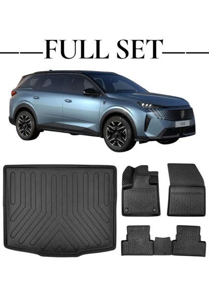 Peugeot 5008 2024+ Araca Özel Bagaj Havuzu ve 4d Paspas Takımı Premium