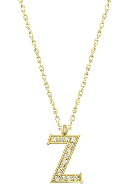 925 Ayar Gümüş Z Harfi Kadın Gümüş Kolye T6633 (593593)