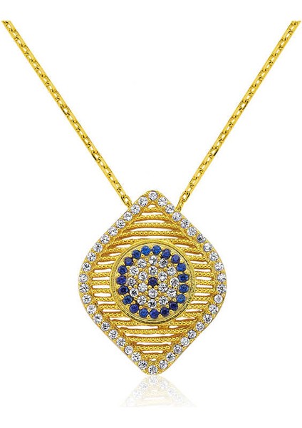 925 Ayar Gümüş Nazar Kadın Gümüş Kolye PT1630001 (593593)