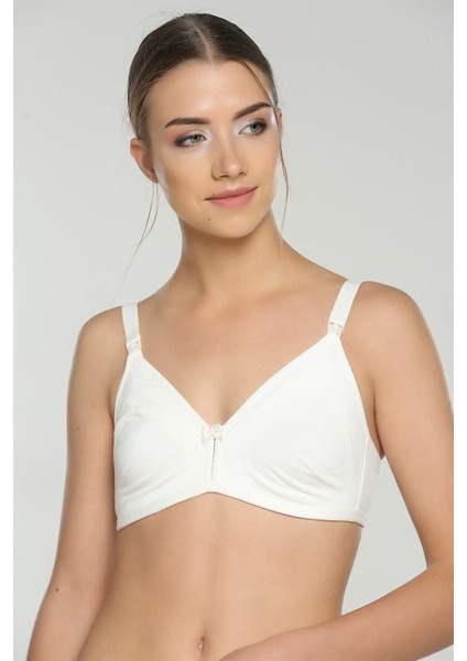 Kadın Beyaz Organik Penye Pamuklu Emzirme Sütyen fiyatları