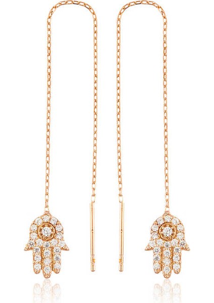 925 Ayar Gümüş Zincirli Fatma Ana Eli Küpe EA1160050 (593593) fiyatları