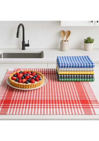 Pöti Kareli 6'lı Kurulama Bezi, Mutfak Havlusu, Servis Peçetesi, Beslenme Örtüsü 45X60 cm fiyatları