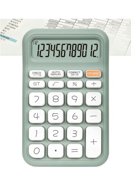 Yeşil 12 Haneli Hesap Makinesi, Şık ve Kullanışlı, 4767 VSR2163-5777 modelleri