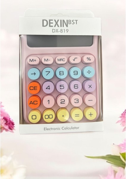Renkli Pembe Şık Tasarımlı Hesap Makinesi, Kullanışlı ve Modern Tasarım