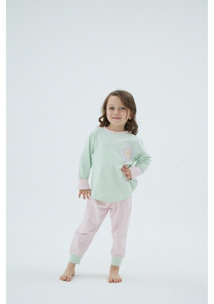 8929 Kız Ç. Baskılı Pijama Takım