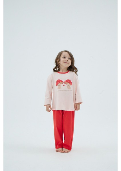 8943 Kız Ç. Baskılı Pijama Takım
