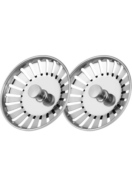 Çöpmak 2 Adet Mutfak Lavabo Sifon Gideri Paslanmaz Metal Tıpa Süzgeci 8 cm – Dayanıklı ve Uyumlu