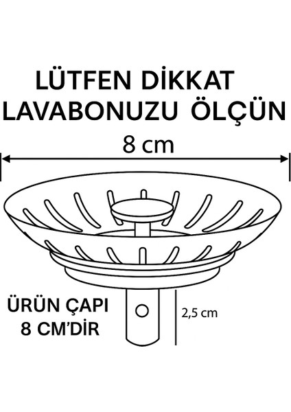 Çöpmak 2 Adet Mutfak Lavabo Sifon Gideri Paslanmaz Metal Tıpa Süzgeci 8 cm – Dayanıklı ve Uyumlu fiyatları