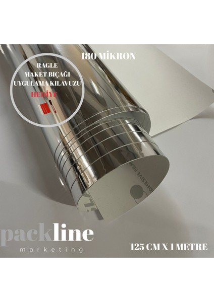 Packline Gümüş Kendinden Yapışkanlı Folyo 125 x 100