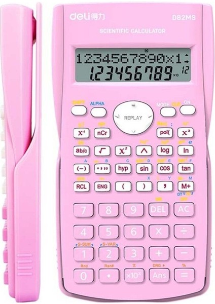 Pembe Çok Fonksiyonlu Bilimsel Hesap Makinesi 2 Dijital D82MS fiyatları
