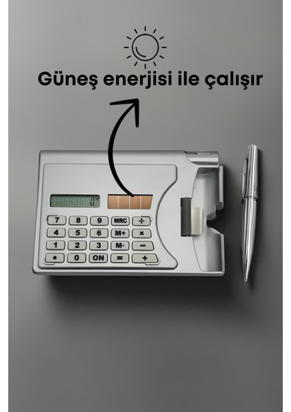 100 Adet Taşınabilir Güneş Enerjili Hesap Makinesi ve Cep Kalemi Seti fiyatları