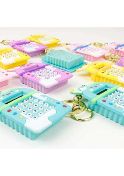 Lila Renkli Mini Hesap Makinesi ve Labirentli Anahtarlık, Eğlenceli Tasarım indirimleri