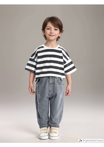 Lcw Kids Gri Beli Lastikli Basic Erkek Çocuk Jean Pantolon