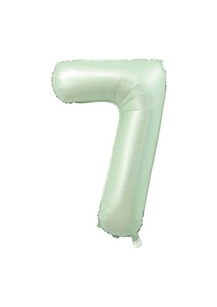 7 Rakamı Su Yeşili Folyo Balon 40 Inch 90 cm