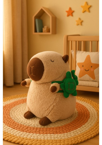 Sevimli Kapibara Peluş Oyuncak - Trend Peluş - Sırtında Kaplumbağa - Yumuşak ve Tatlı (32 Cm) fırsatları