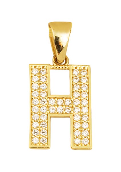 14 Ayar Altın H Harfi Kolye Ucu