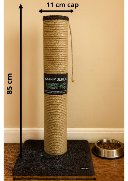 85 cm Catnipli Kedi Tırmalama Tahtası Gri Renk