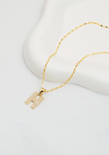 14 Ayar Altın H Harfi Kolye modelleri