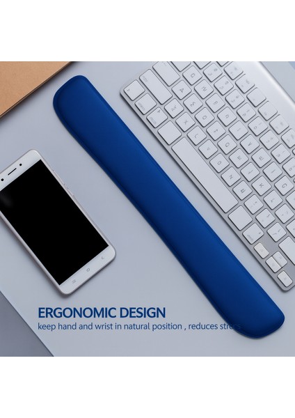 Bilek Destekli Klavye Pad - Kaymaz Klavye Destek Pedi - Keyboard Pedi - Oval Klavye Pedi - Klavye Desteği ( 1 Adet )