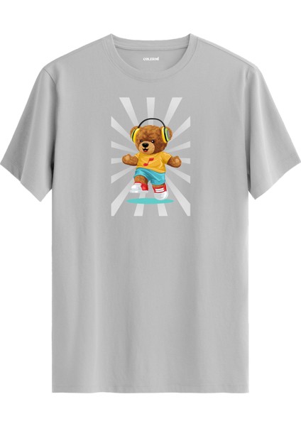 Kaykaycı Ayıcık Baskılı Uniseks Tişört - %100 Pamuk Premium Kumaş Regular Tasarım T-Shirt