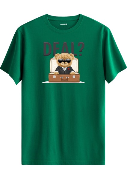Deal Teklifli Ayıcık Baskılı Tişört - %100 Pamuk Premium Kumaş Eğlenceli Ayıcık Tasarım T-Shirt