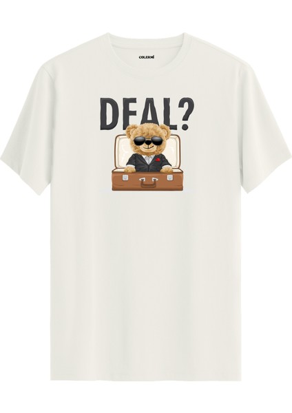 Deal Teklifli Ayıcık Baskılı Tişört - %100 Pamuk Premium Kumaş Eğlenceli Ayıcık Tasarım T-Shirt