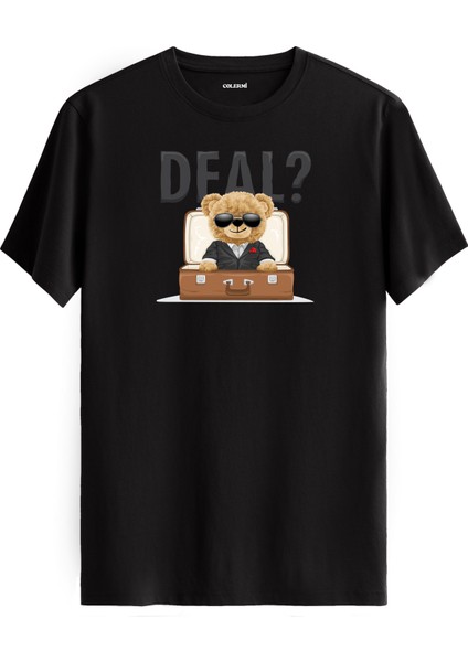 Deal Teklifli Ayıcık Baskılı Tişört - %100 Pamuk Premium Kumaş Eğlenceli Ayıcık Tasarım T-Shirt