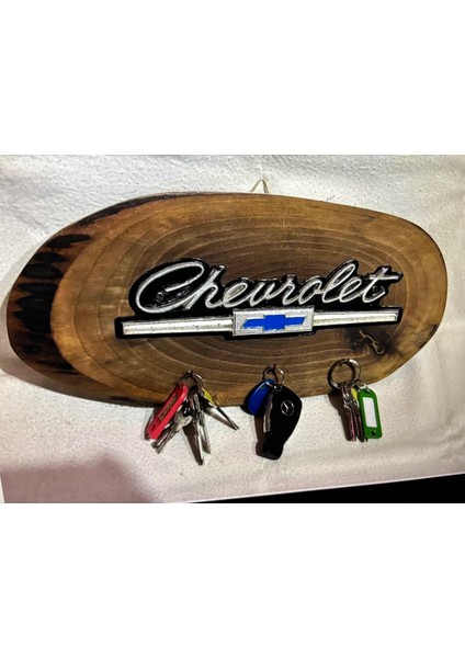 Chevrolet Araba Yazısı ve Ahşap Kaideli Anahtarlık - 36 cm x 17 cm Ölçülerinde indirimleri