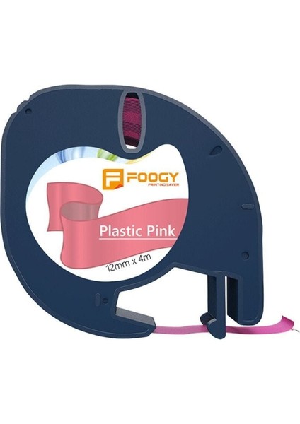 Pembe Termal Plastik Şerit 12 mm x 4 M, Sıcaklık ve Dayanıklılık ile Güçlü Etiket