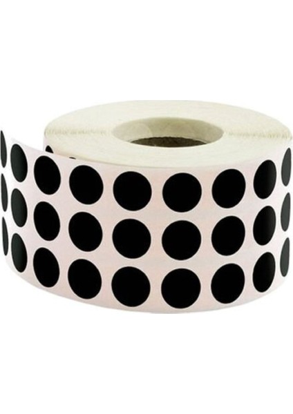 20 mm Siyah Nokta Etiket, 2500 Adet, Tekli Kutuda, Dayanıklı ve Kullanışlı Ürün