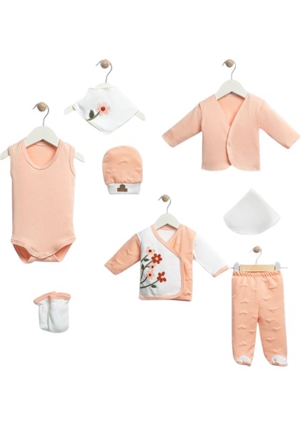 8 Li Organik Çiçek Buketi Lüx Zıbın Hastane Çıkış Seti