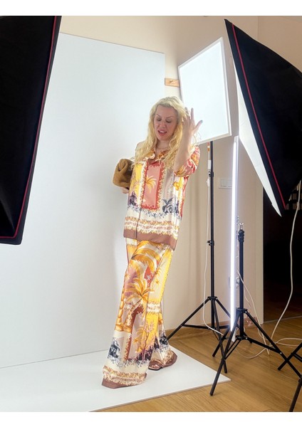 Özel Baskı Saten Gömlek Pantolon Takım indirimleri