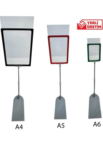 Yeşil 5'li A4 Plastik Çerçeve Seti, Ayaklı ve Şık Tasarım