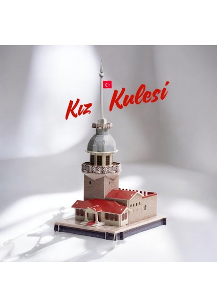 Kız Kulesi 3D Puzzle 30 Parça Eğitici ve Dekoratif Kağıt Maket Kolay Montaj Çocuk ve Yetişkinler