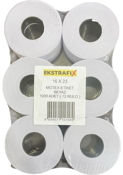 Beyaz Etiket 1000'LI, 12 Rulo, 1,6x2,3 Cm, Etiket ve Etiketleme Ihtiyaçları Için
