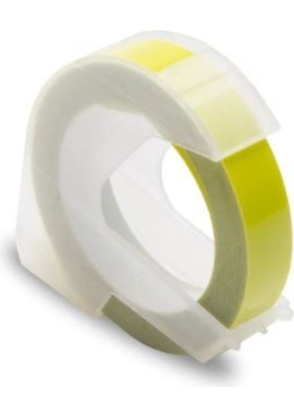 Fosforlu Sarı 3D Kabartma Yapışkanlı Şerit Etiket 9mm x 3m