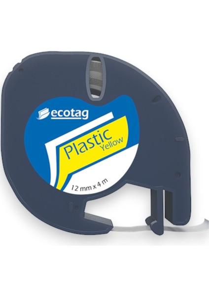 Sarı Plastik Şerit Etiket 12 mm x 4 M, Dayanıklı ve Çok Amaçlı Kullanım Için Uygun
