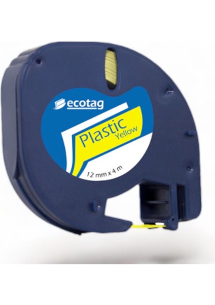 Sarı Plastik Şerit Etiket 12 mm x 4 M, Dayanıklı ve Çok Amaçlı Kullanım Için Uygun fiyatları
