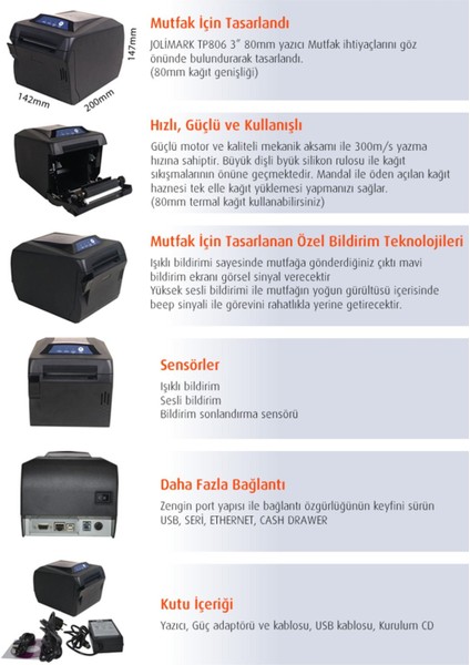 3 Inç Termal Pos Fiş ve Etiket Yazıcı TP860, Hızlı ve Güvenilir Yazıcı fırsatları